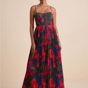 LuLu’s Kinleigh Red Multi Abstract Maxi Dress